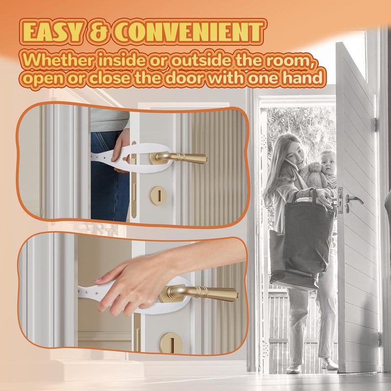 TGIOW Cat Door Latch, 2 Pcs Cat Door Stopper Pet Door Latch to Keep Dog Out of Litter Box and Food, Door Prop for Cat with 5 Adjustable Size Strap 2.5-6" Wide, No Measuring, Easy to Install, White - Image 5